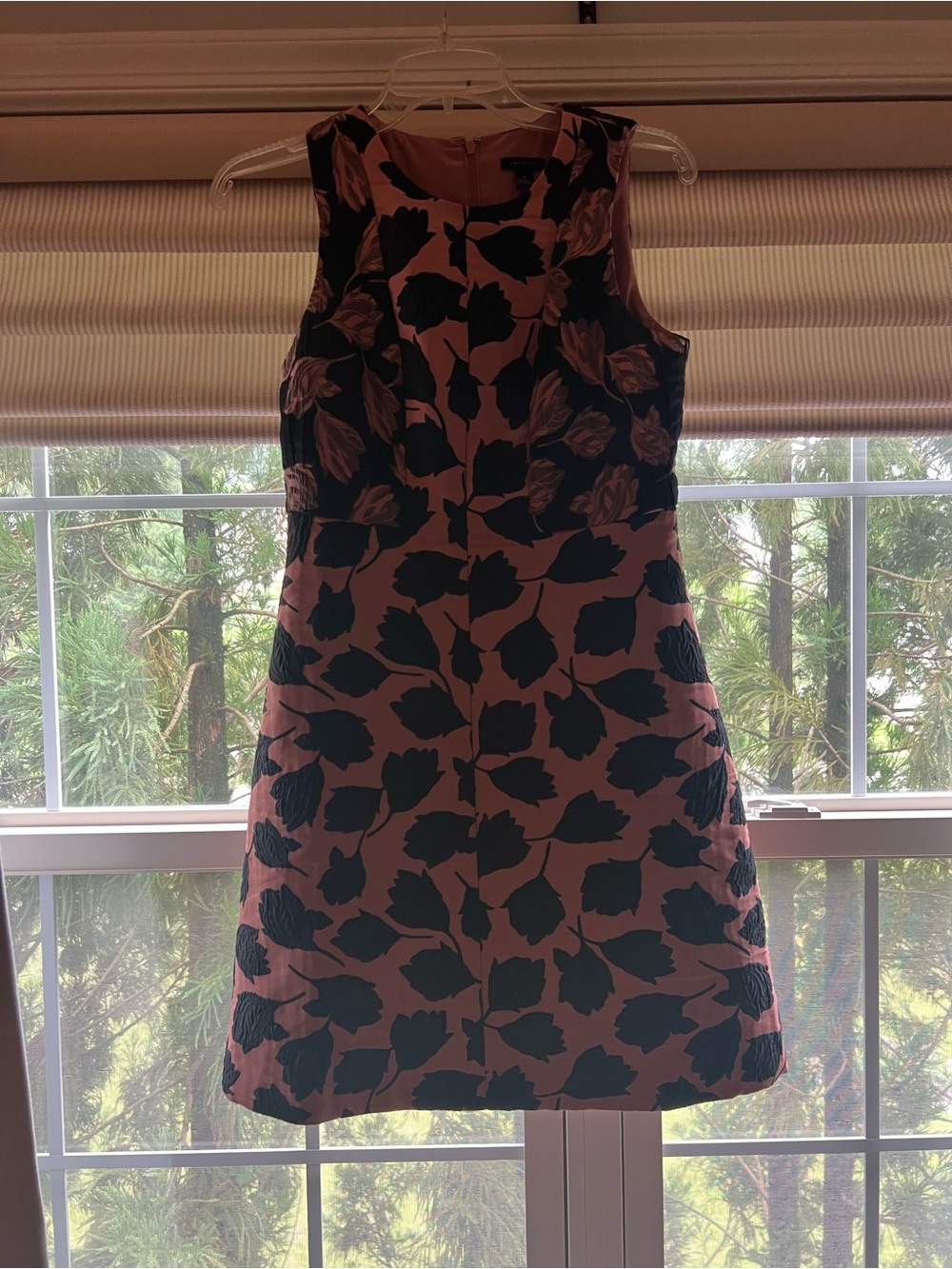 Ann Taylor size 4 Pink Dress with Black Floral Jacquard